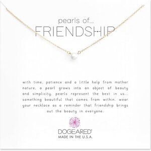 Dogeared Gold Filled Pearls of Friendship White Freshwater Pearl Necklace 16"-18